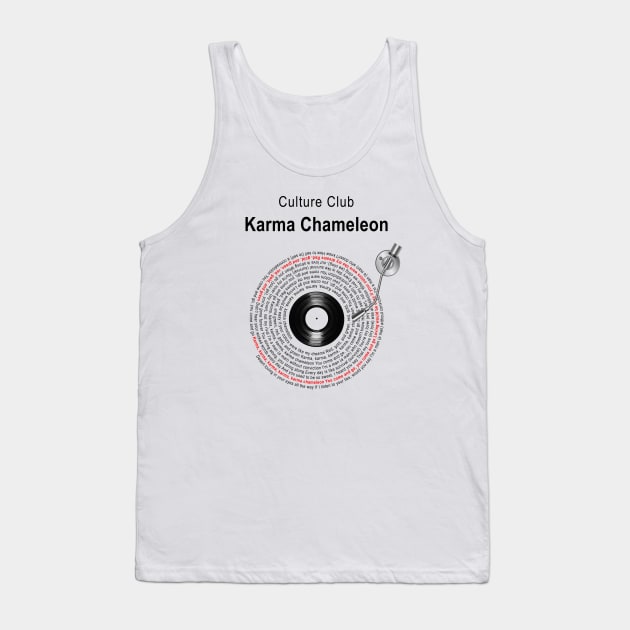 KARMA CHAMELEON LYRICS ILLUSTRATIONS Tank Top by Vansa Design